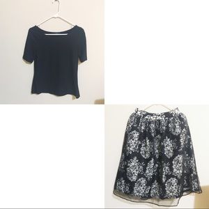 Black Tee & Floral Pattern Dress